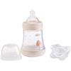 Chicco PERFECT 5 Biberon Anticolica 150 ml, Biberon Flusso Lento 0 Mesi+ con Tettarella in Morbido Silicone e Ciuccio in Silicone 0-2 Mesi incluso al suo interno, Idea regalo