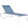 GROSFILLEX Offerta Sunset lettino prendisole struttura bianco ghiacciaio telo blu Madras t41 (minimo 16 pezzi)