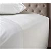 noah's Linen Lenzuolo con angoli extra profondi per letto singolo, 100% cotone 200 fili, percalle da 40 cm, colore: bianco