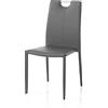 Oresteluchetta Set 4 sedie Presley Grey Sedia, Pelle Sintetica, Grigio, H.91 x L.44 x P.51, 4 unità