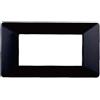 ETTROIT Placca compatibile Vimar Plana 4 moduli plastica colore nero Ettroit EV83402