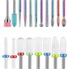 Depvko Set di 19 punte per trapano per unghie, lima elettrica per cuticole diamantate da 3/32 pollici e kit di frese per unghie in gel acrilico in ceramica, strumenti per nail art punta fresa cuticole