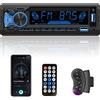 ESLYYDS RDS Autoradio 1 DIN con Controllo Vocale, 2 Bluetooth 5.1 Vivavoce, FM&AM con Posizione&Ricerca, Lettore per Auto iOS&Android, 2 USB/SD/TF/AUX/Ricarica Rapida/SWC, 30 Trasmettitori