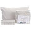 Homelife Set Lenzuola Completo Letto 1 Piazza e Mezza 100% Cotone | Lenzuolo Sopra 180x290CM + Lenzuolo Sotto con Angoli 130x200 + Federa con Bottoni 50x80 | Stampa a Righe Sottile Beige e Tortora