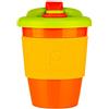 Pioneer DrinkPod - Tazza da caffè riutilizzabile da 340 ml, con labbro in gomma girevole, senza BPA, in plastica PLA - autunno/arancione