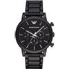 Emporio Armani Orologio Uomo, movimento cronografo al quarzo, cassa in acciaio inossidabile nero da 46 mm con bracciale in acciaio inossidabile, AR1895