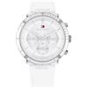 Tommy Hilfiger Orologio Analogico Multifunzione al Quarzo da Donna con Cinturino in Pelle Bianco - 1782352