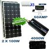 Kit Fotovoltaico 2 Kw Giornaliero Pwm Inverter 4000w Isola Solare Pannello 100 W