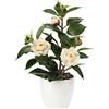 Briful Pianta da appartamento artificiale Camellia Camellia Japonica in vaso di plastica Fiori decorativi in seta Camelia Fiori artificiali per la decorazione della casa e dell'hotel