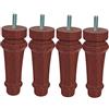 Margot 3700527857718 Royal Louis XVI - Set di 4 gambe per letto in legno di mogano altezza 15 cm