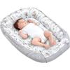 Medi Partners Riduttore Lettino Neonato - 100x60x15 Nido Antisoffoco Neonati Bozzolo Culla per Bebè neonata bilaterale Cuscino 100% Cotone Waffle (Cervo in foglie con grigio Waffle)