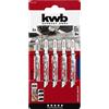 kwb 5 X Jigsaw Blades Pack professionale per metallo 621225 (Medio, Bi-Metal, Camber, T118BF) U. A. per Einhell RT-JS 85