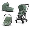 Cybex Platinum Trio Cybex Mios con Cloud T i-Size Telaio Matt Black Leaf green