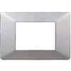 ETTROIT Placca compatibile Vimar Plana 3 moduli plastica colore argento Ettroit EV83306
