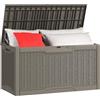YITAHOME 380L Baule da Esterno in Resina, Grande da Giardino per Mobili, Cuscini, Attrezzi e Forniture per Piscina-Impermeabile, Chiudibile a Chiave