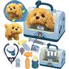 STAY GENT Peluche Robot Cane Giocattolo Kit Valigetta Dottore Bambina 12Pezzi Veterinario Gioco Cagnolino Che Abbaia e Cammina & Gabbia Stetoscopio Natale Regalo Giochi Bambini Bambina 3 4 5 6 8 Anni