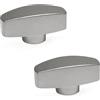 Ganter Normelemente Ganter Norm elementi | Acciaio inossidabile Ala Dadi - GN 434 | Acciaio inossidabile di fine in ghisa | 2 pezzi, argento, GN 434-26-M5-MT