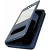 PH26 Custodia a portafoglio per Oppo A73 5G Extra Slim X 2 Finestre in eco pelle di qualità con chiusura magnetica e impunture, compatibile con Oppo A73 5G, colore: Blu
