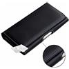PH26 Custodia per Asus ZenFone 7 Pro, in pelle goffrata nera, con clip + passante per custodia con chiusura magnetica e cuciture