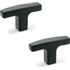 Ganter Normelemente Maniglie a T, maniglie per mobili, maniglie per armadi, maniglie per cassetti, GN 563-40-M6, in plastica, manico 40 mm, filettatura M6, 2 pezzi