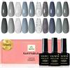 YSUVIN Semipermanente Unghie, 10 Colori Grigio Bianco Blu Foschia Smalto Semipermanente, Soak Off UV/LED Lampada Smalto Per Unghie Nail Art Gel Nail Polish Set, 8ml