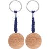 Alvinlite Portachiavi Galleggiante in Sughero, 2 Pezzi Portachiavi a Sfera in Legno Galleggiante Accessori per Sport Acquatici in Barca a Vela, Nero