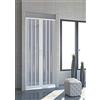 GRANISUD Box doccia in PVC Nicchia Larghezza 100-170 cm, H 185 cm mod. VERA, Bianco, Porta doccia apertura centrale due ante a soffietto, riducibile (Larghezza 150 cm, H 185 cm)