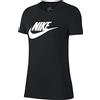 Nike W Nsw Tee Essntl Icon Futura, T-shirt Donna, Nero (Black/White), XS