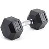 Diamond Fitness Manubrio Gommato Esagonale Peso 30 kg, con impugnatura cromata