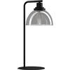 Eglo lampada da tavolo Beleser, illuminazione da comodino in vetro fumo in nero-trasparente e metallo in nero, con interruttore, luce da soggiorno e camera da letto, E27
