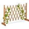 Relaxdays Grigliato in Legno per Rampicanti, Allungabile 180 cm, Graticolato per Piante, per Giardino, Balcone, Marrone