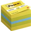 Post-it 34561 Mini Cubo di Foglietti Adesivi Riposizionabili, 51 x 51 mm, Multicolore (Verde/Giallo/Blu)