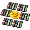 Post-It SegnapaginaIndex, Piccolo, Colori Assortiti, 11.9 mm x 43.2 mm, Pacchetto Promozionale, 35 Segnapagina/Dispenser, 4 Dispenser + 2 Gratis/Confezione