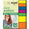 SIGEL Indici riposizionabili 5 x 6,30 cm | HN616, 2 formati, 280 fogli, 5 colori, carta trasparente