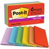 Post-it Foglietti Super Sticky, 6 Blocchetti (540 Fogli), 127 mm x 76 mm | Foglietti Adesivi Riposizionabili a Tenuta Extra Forte per Promemoria ed Elenchi; Aderiscono a Superfici Verticali