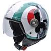 NZI 490004G341 Zeta Graphics Super Cinquantotto, Casco da Moto, Bandiera Italiana e Dettaglio di Moto, Rosso/Bianco/Verde, Taglia S