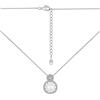 Rawrr Collana da donna alla moda con ciondolo a forma di perla, in argento sterling 925, 5A, con pietra bianca, lunghezza 40-45 cm, adatta per ogni luogo