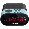 Lenco CR-07 Blue - Radiosveglia FM - Radiosveglia - 2 allarmi - Doppio allarme - Sleep timer - Snooze - Display LED - Sintonizzatore PLL FM - Blu