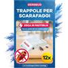 Gerobug Trappole per scarafaggi, 12 pezzi, con compresse per esca, trappola per scarafaggi per la rilevazione di scarafaggi in tutti gli spazi abitativi, con Ebook con consigli per raschiare