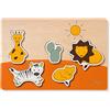 hauck Puzzle N Fit, Safari - Puzzle in Legno per Bambini a Partire da 1 Anno - Gioco Educativo con Animali Favorisce Motricità Fine e Coordinazione Occhio-Mano - 30 x 20 x 1,6 cm