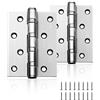 AOLISHENG 4 inch cerniere in acciaio Inox 100mm per porte interne esterne in legno pesanti, 1 paia argento(100mm × 76mm)