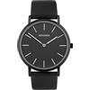 Sekonda Minimal - Orologio al quarzo da donna, 38 mm, con display analogico e cinturino in pelle, Nero , Cinturino
