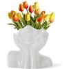 CEMABT Faccia vaso, Arredamento Fiore, Ceramica Corpo Forma Femminile, Mensola Ideale, Moderno Tavolo Agriturismo, Piccolo Cute Libreria Mezzo faccia (Stil-C)