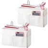 Forreen Tasche da Letto Appendibile, 2 Pezzi Portaoggetti da Appendere Impermeabile Multifunzionale Portaoggetti da Letto Appendibile per Riviste, Occhiali, Ipad e Telecomandi (Bianco)