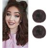 Dsoar 2PCS Mini Artiglio Finto Bun Dritto Capelli Estensioni Bun Capelli Ciambella Chignon Clip in Capelli Scrunchies