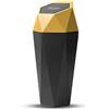 CGEAMDY Mini Cestino per Auto Portabicchieri, Plastica Bidone Della Spazzatura con Coperchio, Piccolo Contenitore di Rifiuti del Veicolo a Prova di Perdite, Pattumiera per Ufficio Casa (Oro)