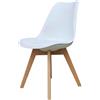 ZONS Zone - Set di 2 sedie Alba in PP bianco con piedi in legno, stile scandinavo,