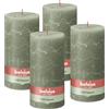 Bolsius Rustik Candela XXL - Verde - Set di 4 candele - Lunga durata di combustione 125 ore - non profumate - Include cera naturale vegana - senza olio di palma - 20 x 10 cm