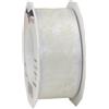 Präsent - Wildrose, Nastro Decorativo e Rinforzato in Organza, 40 mm - 20 m, Colore: Bianco, 1 Pezzo