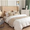 Morbuy Runner Letto con Cuscini, Estivo Corridore del Letto Morbido Confortevole Sciarpa da Letto Modern Scarf Runner Hotel Bed Runners Decorazione Letto Matrimoniale (45x240+45x45cm,Beige)
